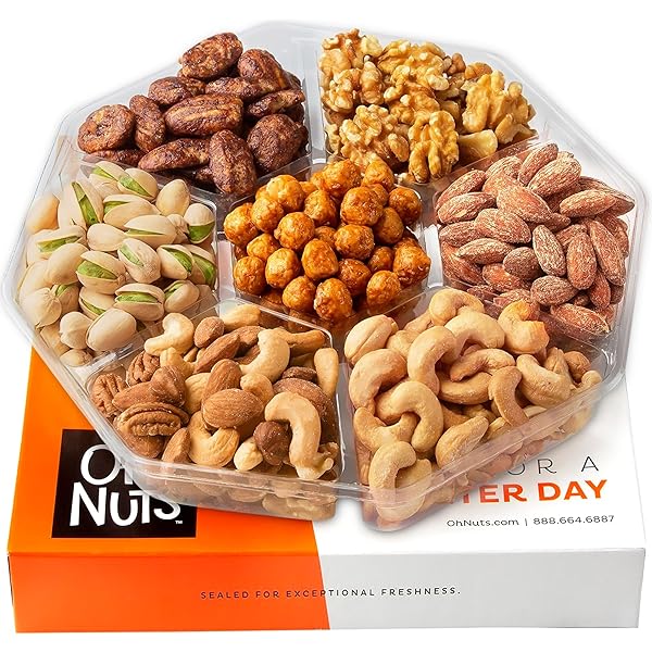 Oh! Nuts 7 Variety Nuts Gift Basket – Healthy Food Assorted Nuts Gifts Baskets